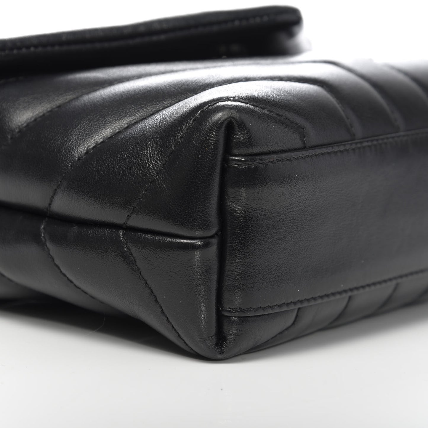Calfskin Y Quilted Monogram Toy Loulou Crossbody Bag Black