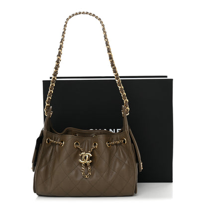Chanel Caviar Quilted Mini Chanel 25 Handbag Dark Khaki 11 of 11