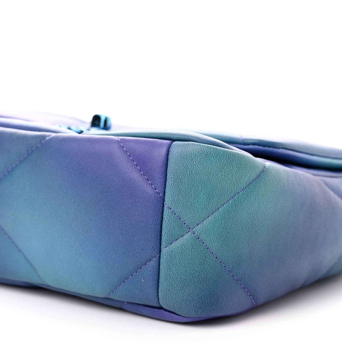 Tie Dye Calfskin Quilted Medium Chanel 19 Flap Blue Purple