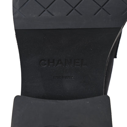 Chanel Suede CC Platform Loafers 36.5 Black 6 of 8