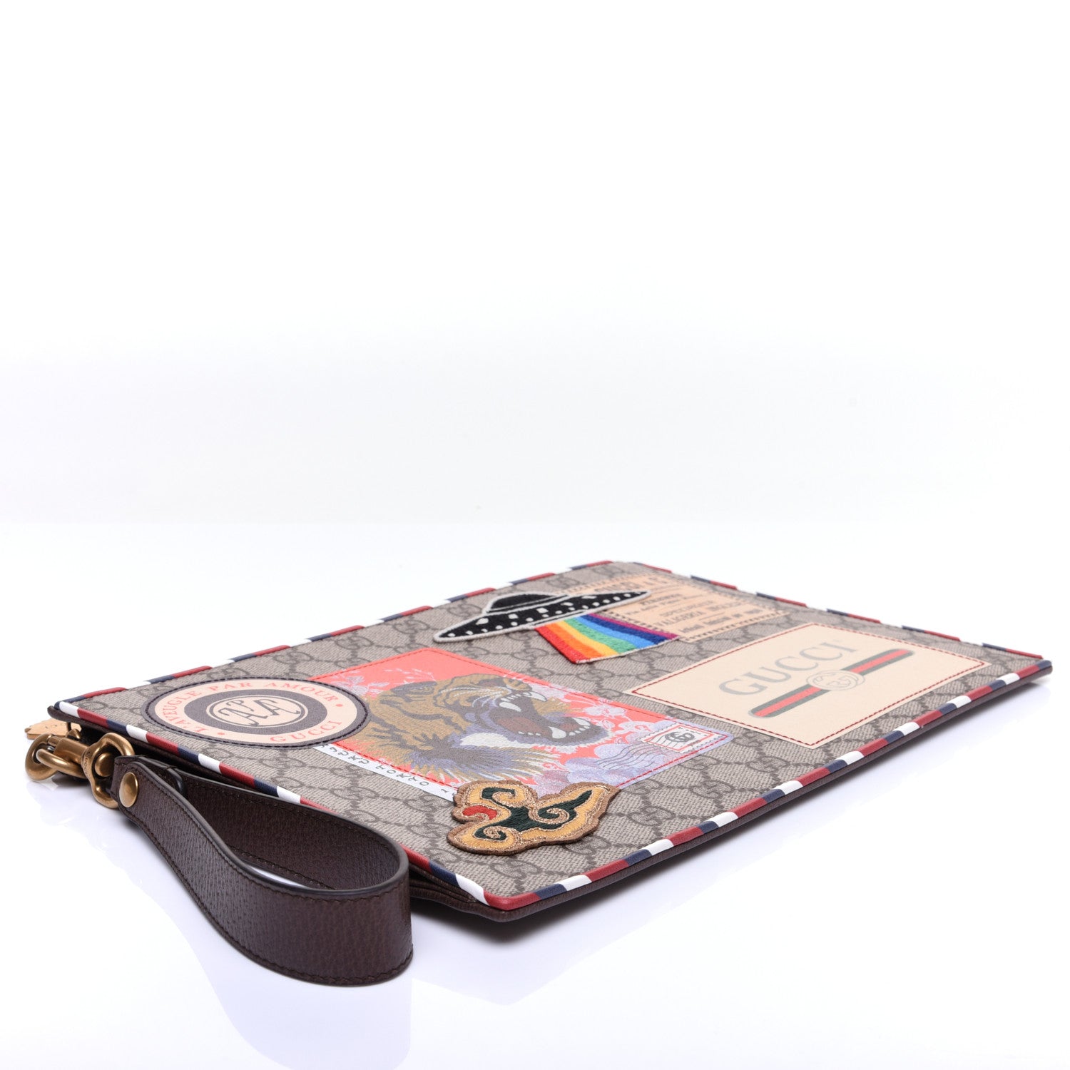 Gucci GG Supreme Monogram Courrier Documents Holder Beige New Acero 4 of 12