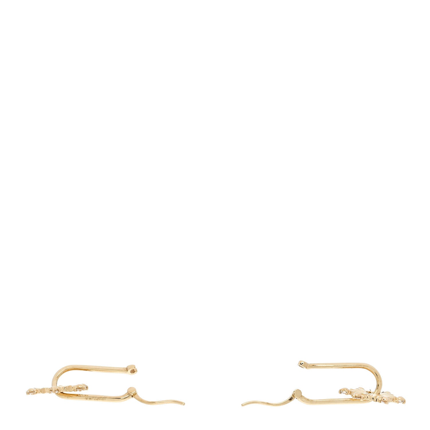 Foundrae 18K Yellow Gold Diamond Element Disk Petite Fob Link Earrings 3 of 4
