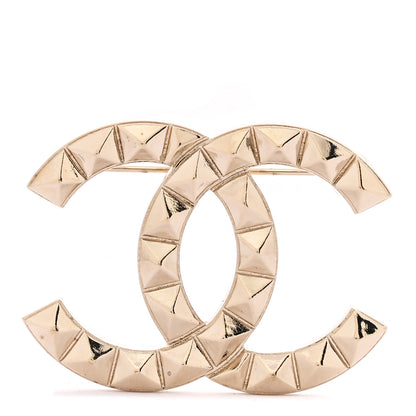 Chanel Studded CC Pin Brooch Gold 1 of 3