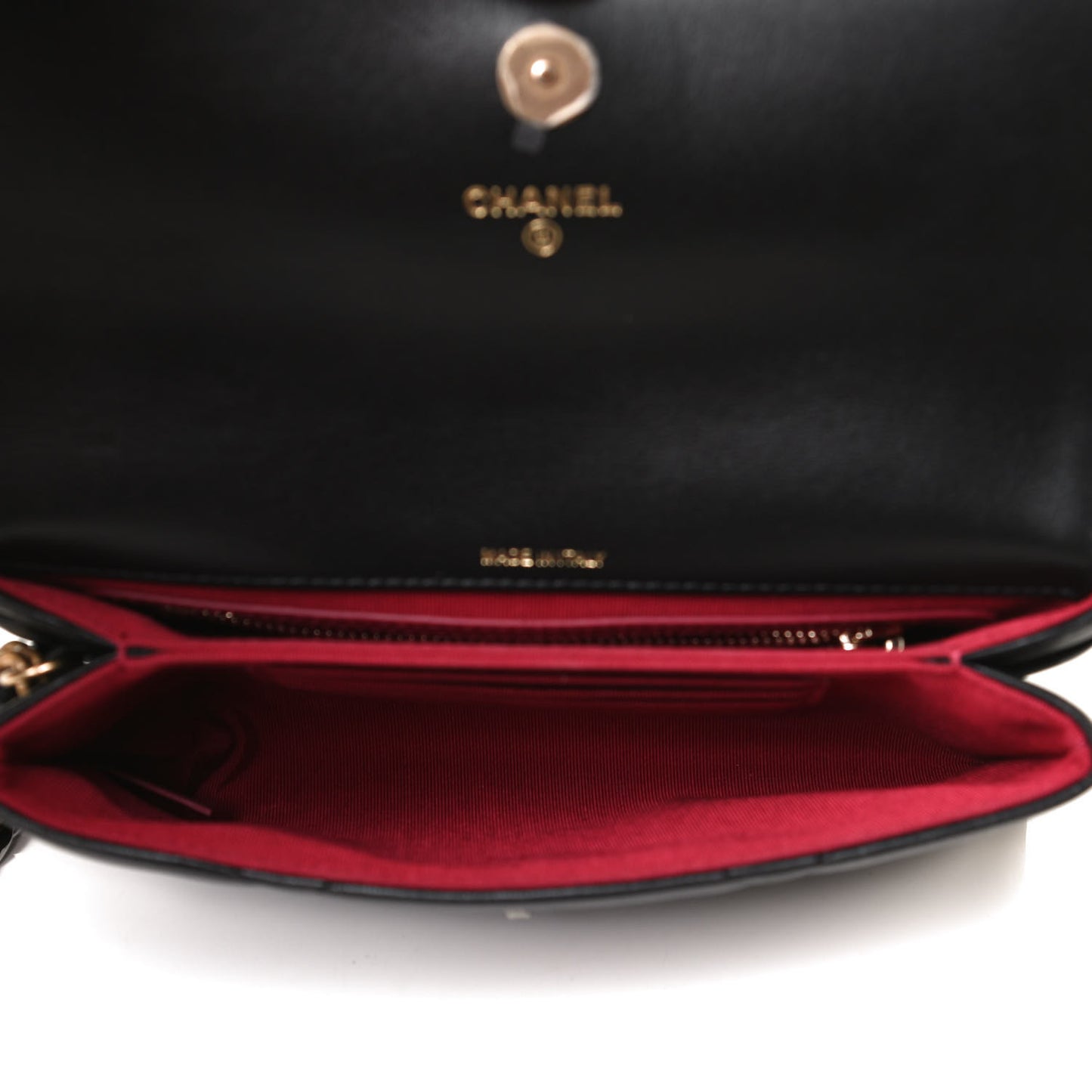 Lambskin Quilted Chanel 19 Flap Clutch Black