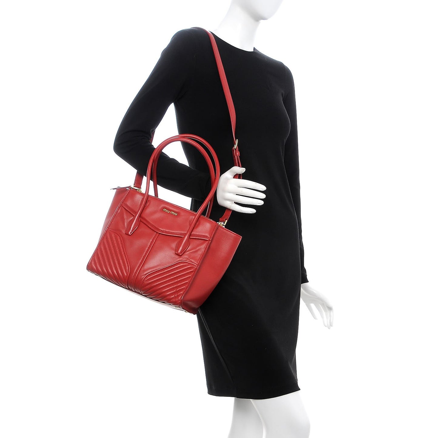 Nappa Matelasse Biker Tote Fuoco