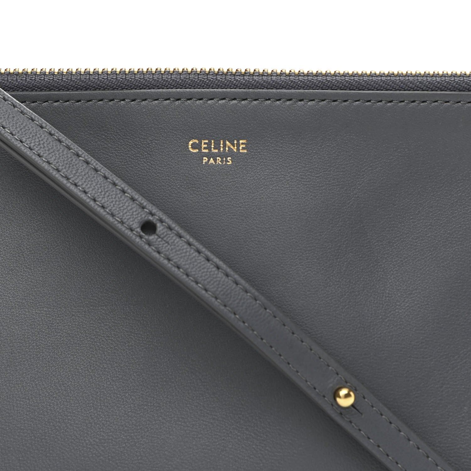 Celine Lambskin Large Trio Crossbody Bag Storm 10 of 12