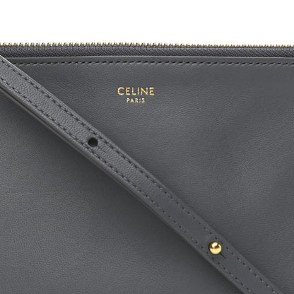 Celine Lambskin Large Trio Crossbody Bag Storm 10 of 12