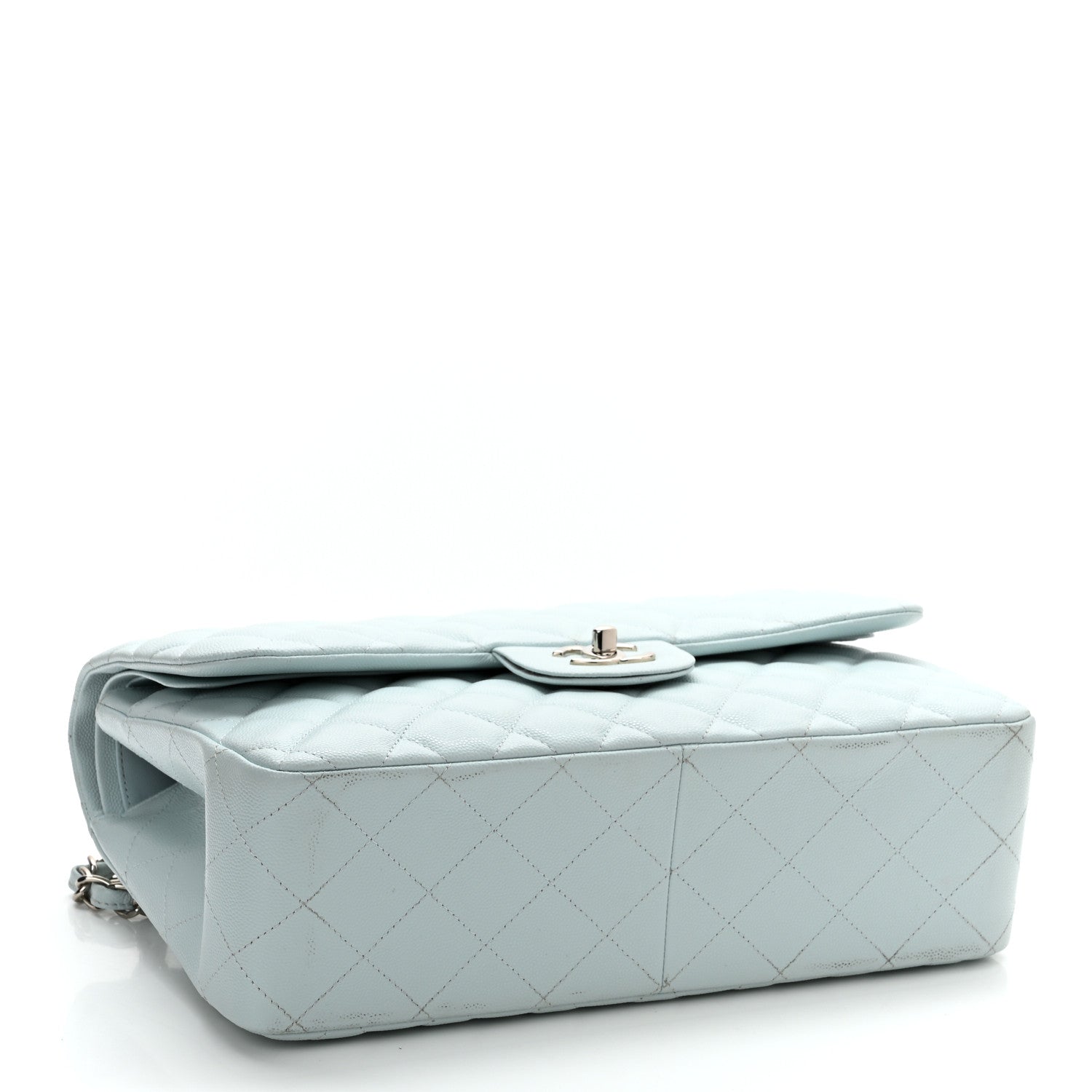 Chanel Caviar Quilted Jumbo Double Flap Light Blue 4 of 10