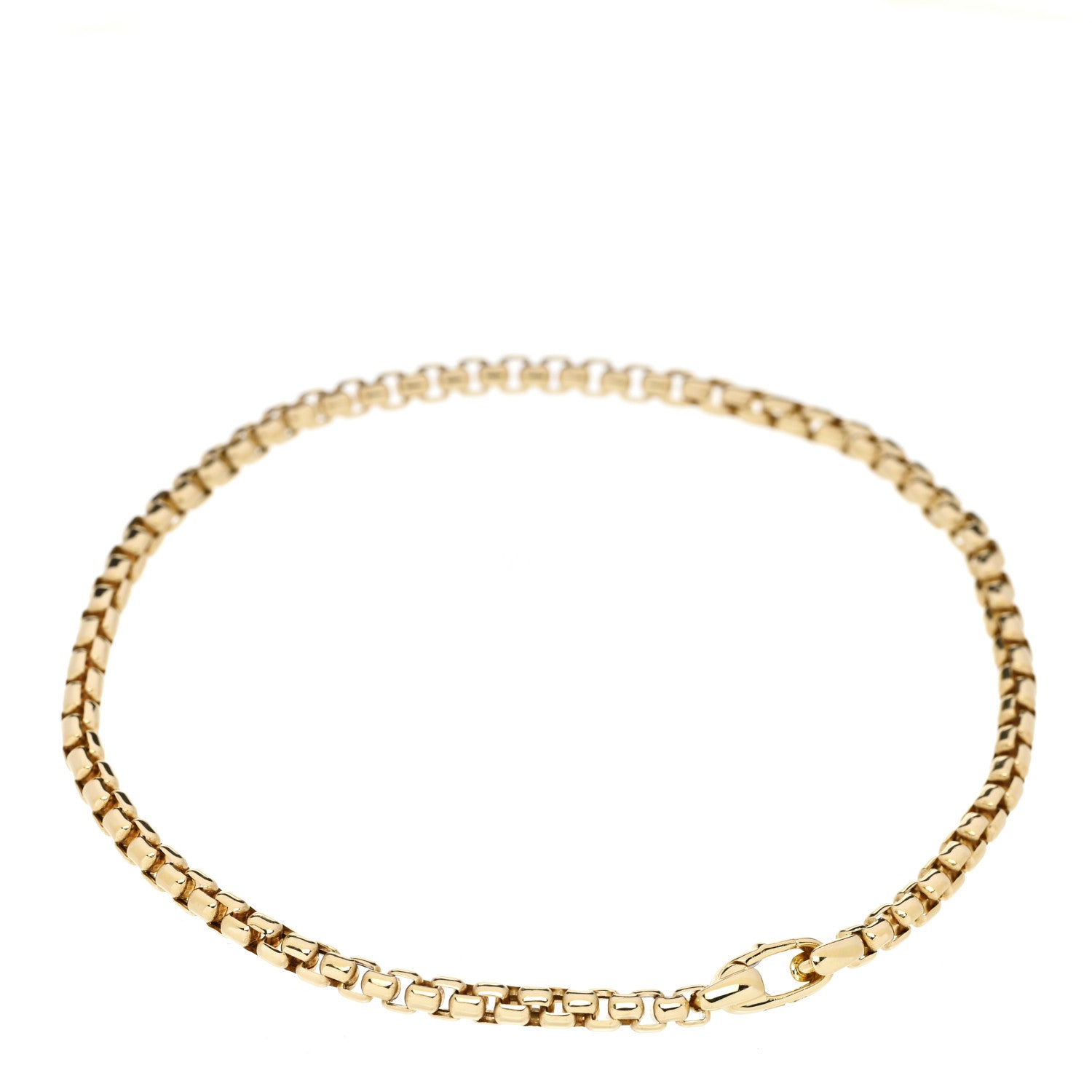 David Yurman 18K Yellow Gold 2.7mm Box Chain Bracelet 2 of 4