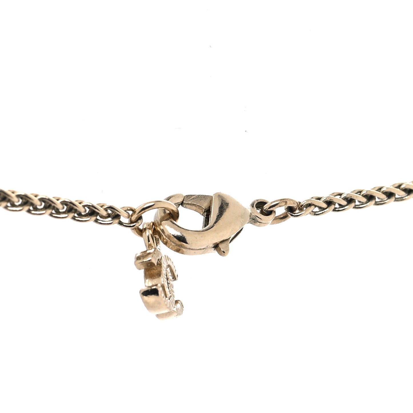 Pearl CC Pendant Necklace Light Gold