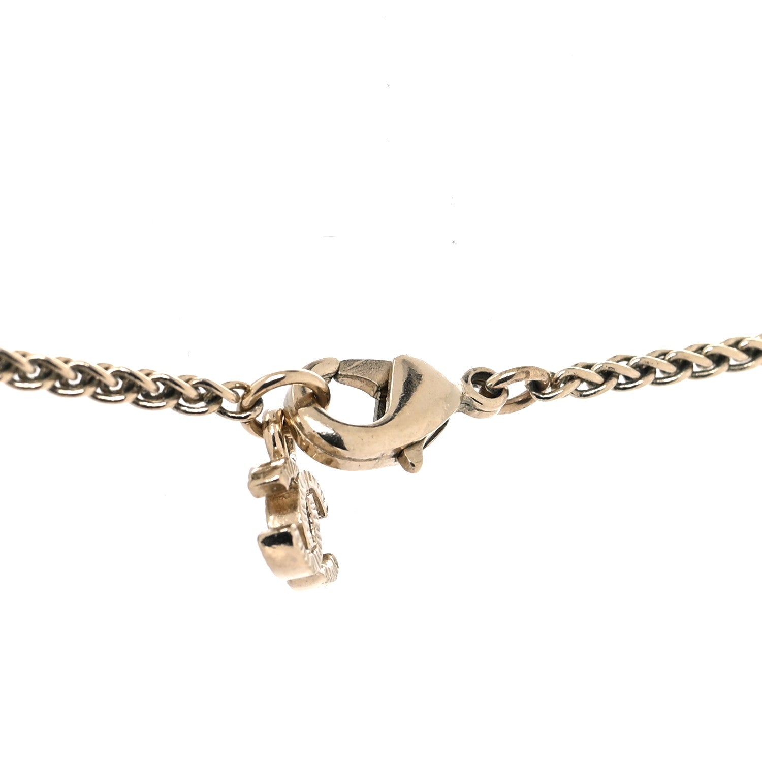Chanel Pearl CC Pendant Necklace Light Gold 4 of 5