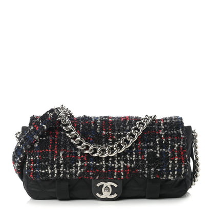 Chanel Tweed Nylon Quilted Small Astronaut Essentials Flap Black Red 1 of 10