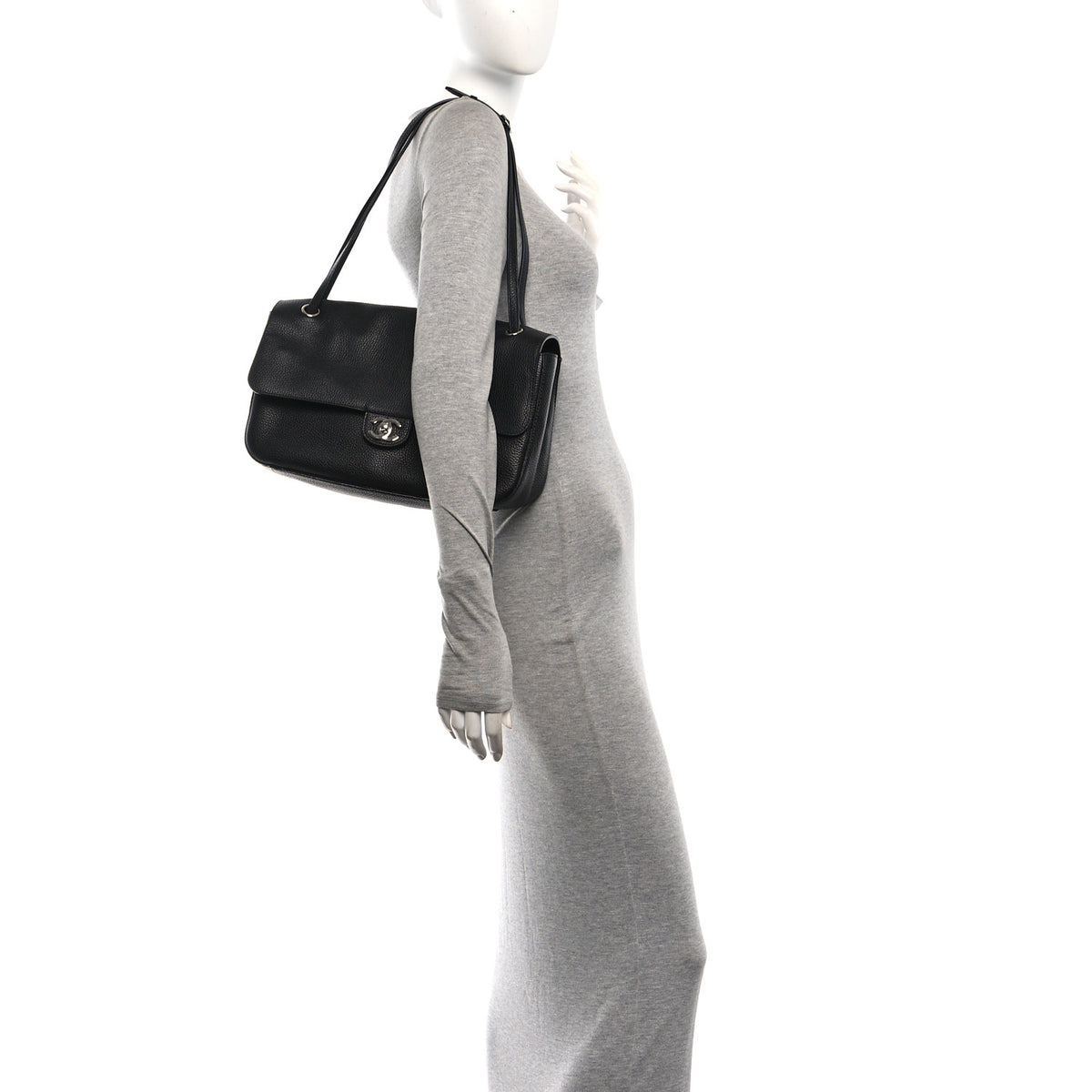 Chanel Grained Calfskin Small Souplissimo Maxi Flap Black 2 of 11