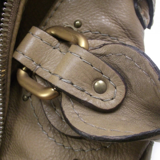 Leather Paddington Large Tote Taupe