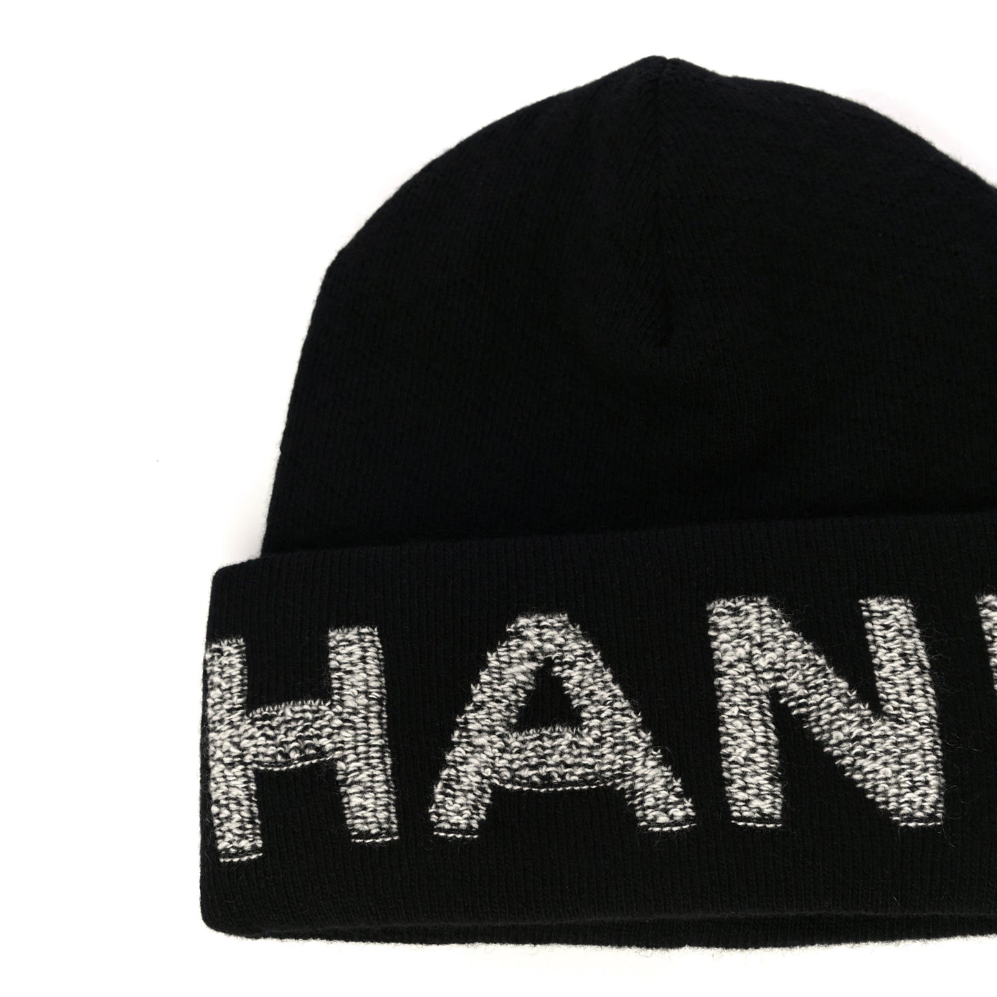 Cashmere Logo Beanie Hat Black Light Grey
