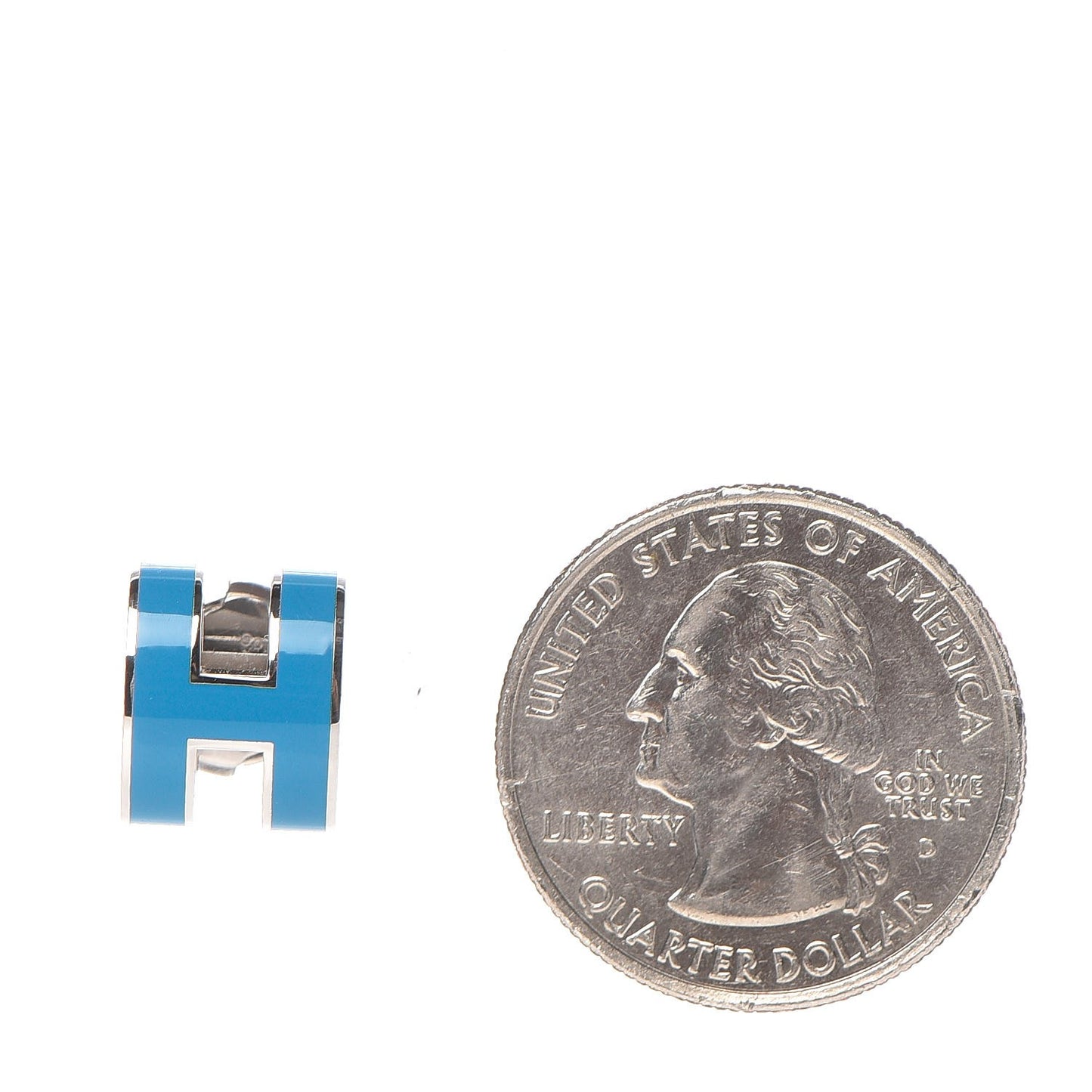 Palladium Lacquered Pop H Earrings Bleu Paradis