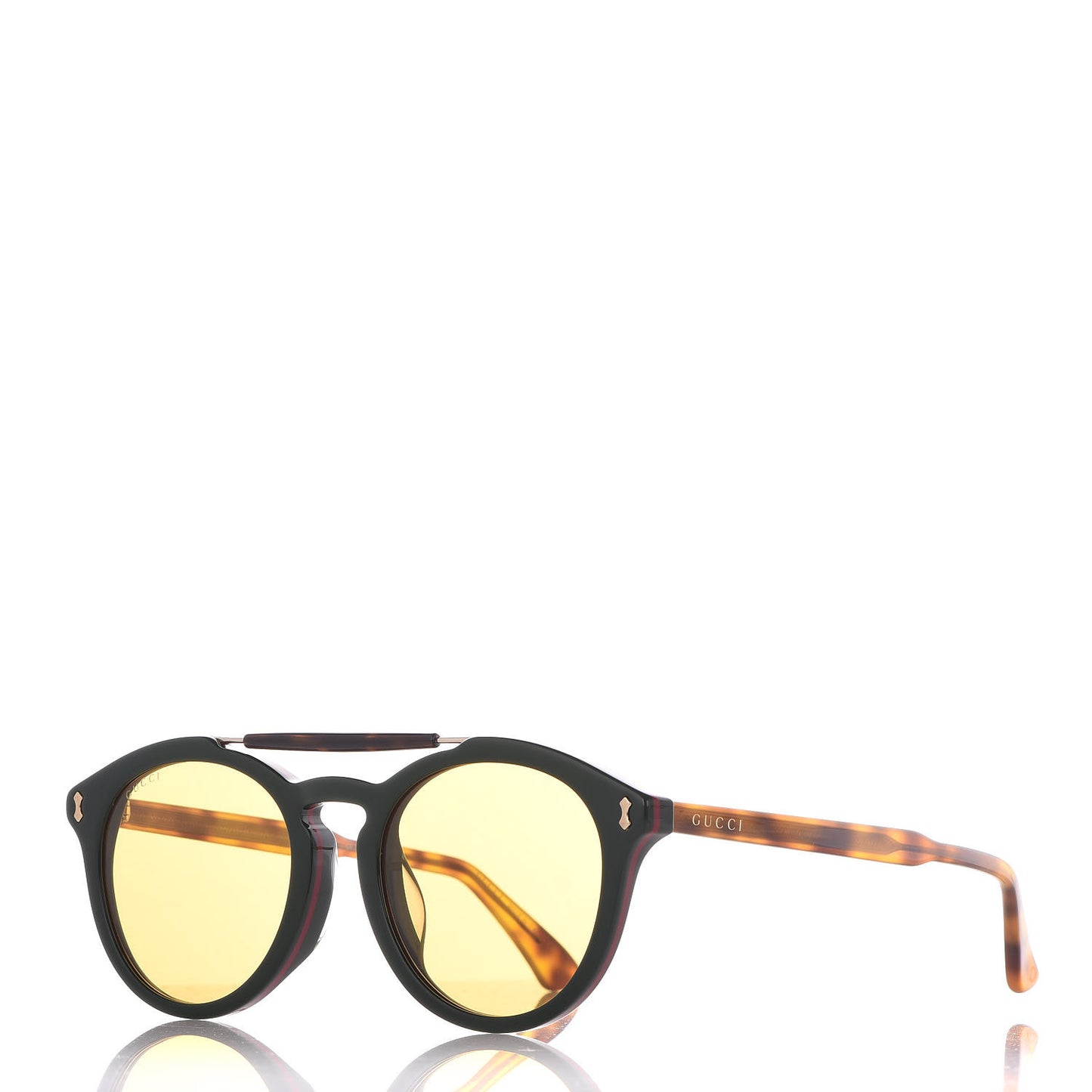 Acetate Vintage Round GG 0124SA Sunglasses Green Tortoise