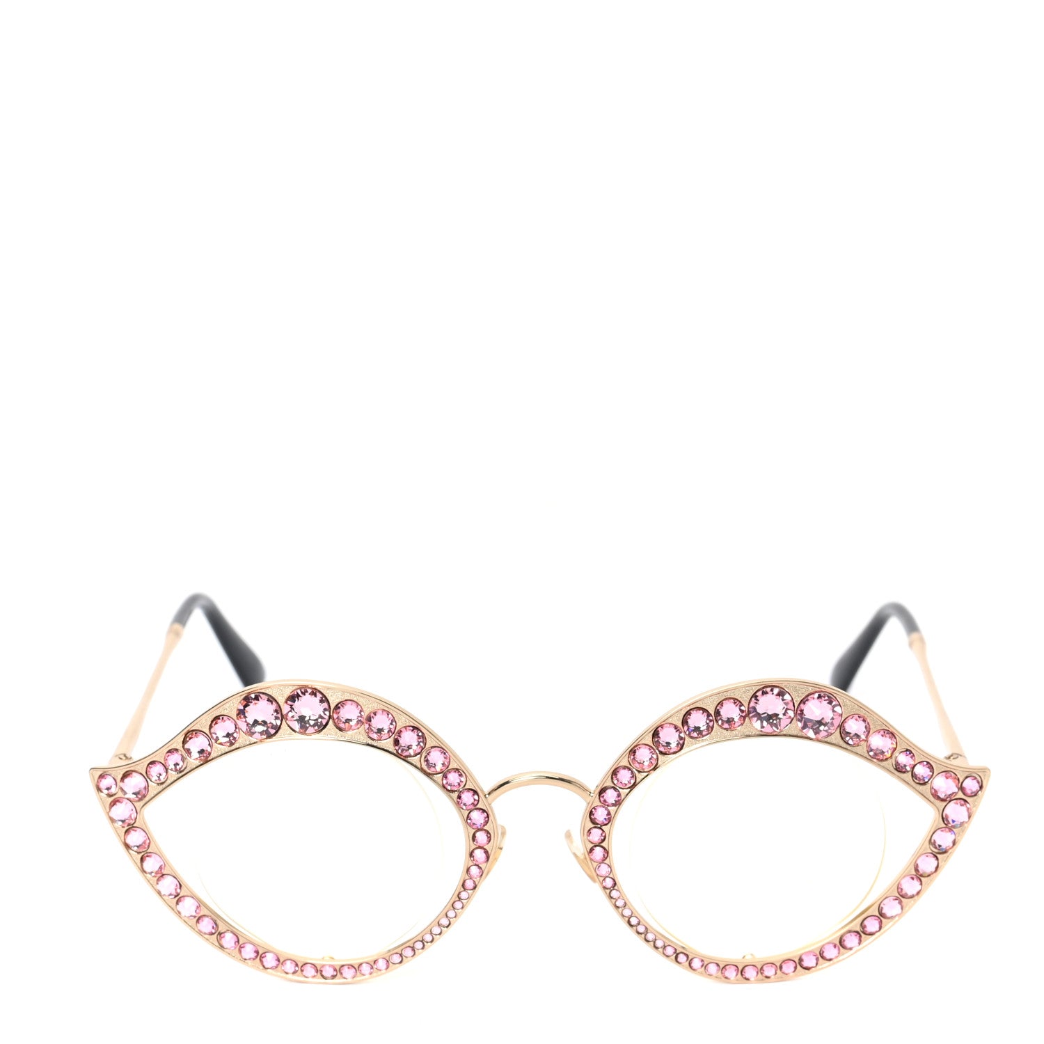 Gucci Metal Crystal Cat Eye Sunglasses GG0046S Pink 2 of 6