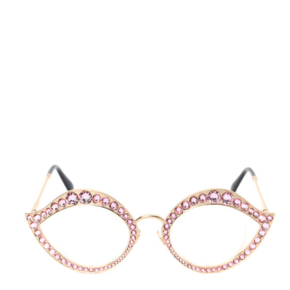 Gucci Metal Crystal Cat Eye Sunglasses GG0046S Pink 2 of 6