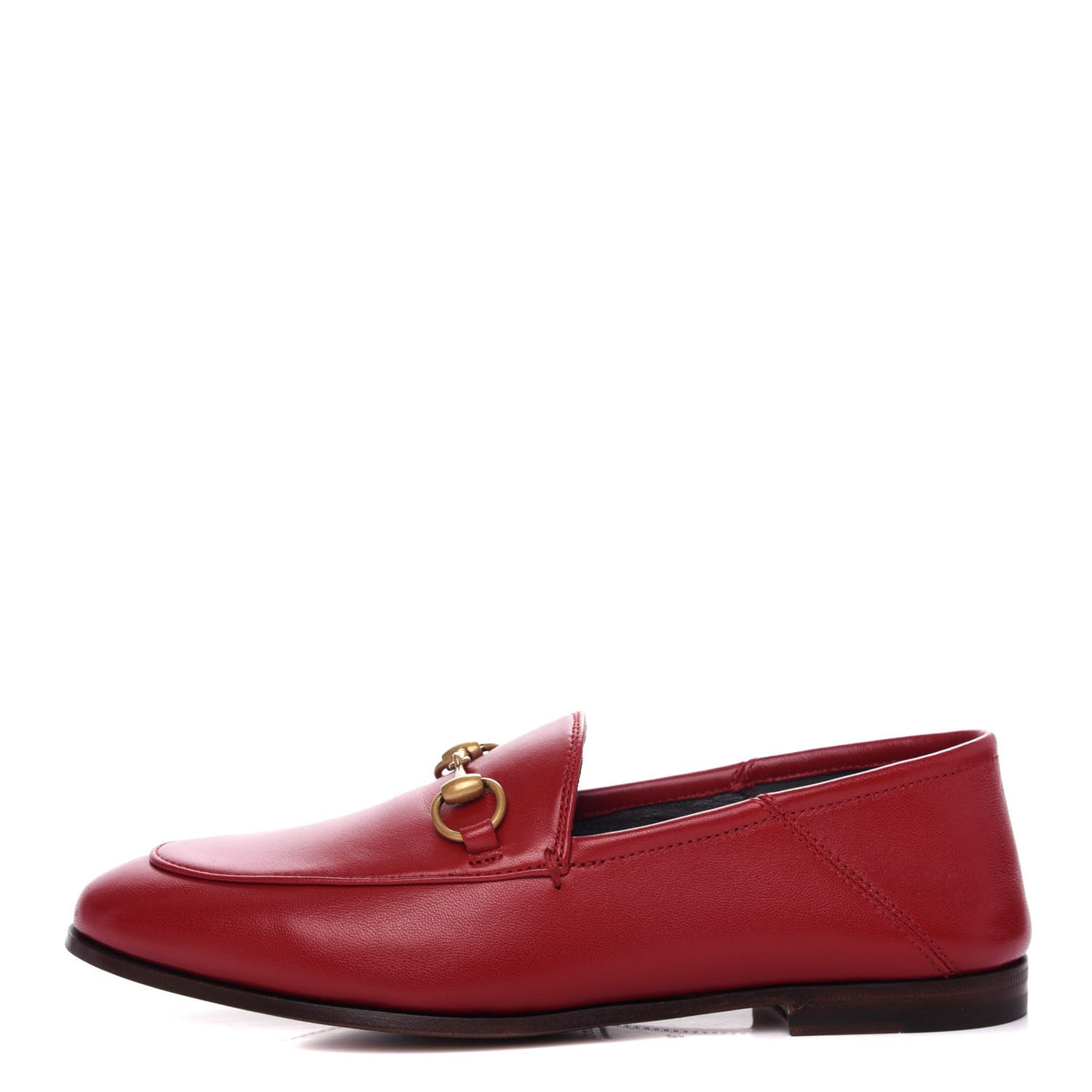 Lambskin Womens Brixton Horsebit Loafers 35.5 Hibiscus Red