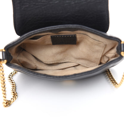 Gucci Pebbled Calfskin Small 1973 Chain Shoulder Bag Black 5 of 13