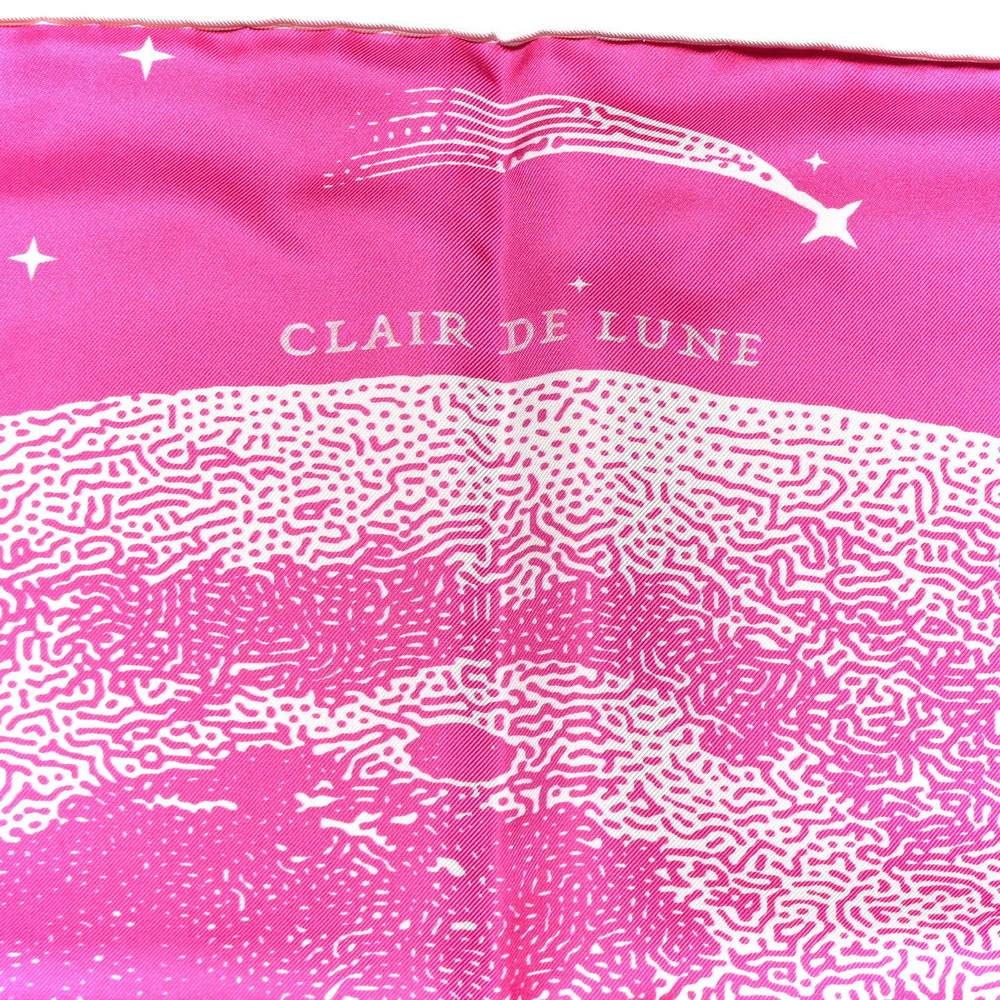 Silk Clair De Lune Double Face Scarf 90 Rose Vif White Rouge