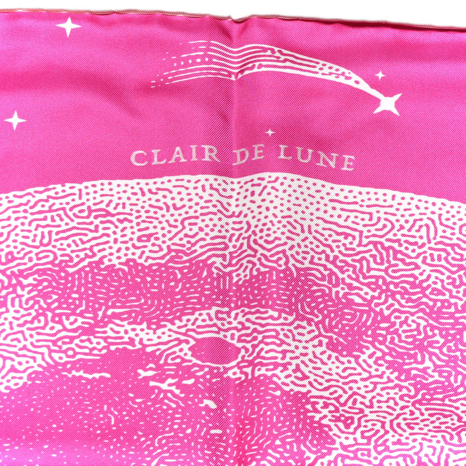 Hermes Silk Clair De Lune Double Face Scarf 90 Rose Vif White Rouge 6 of 7