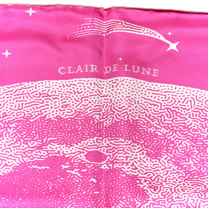 Hermes Silk Clair De Lune Double Face Scarf 90 Rose Vif White Rouge 6 of 7