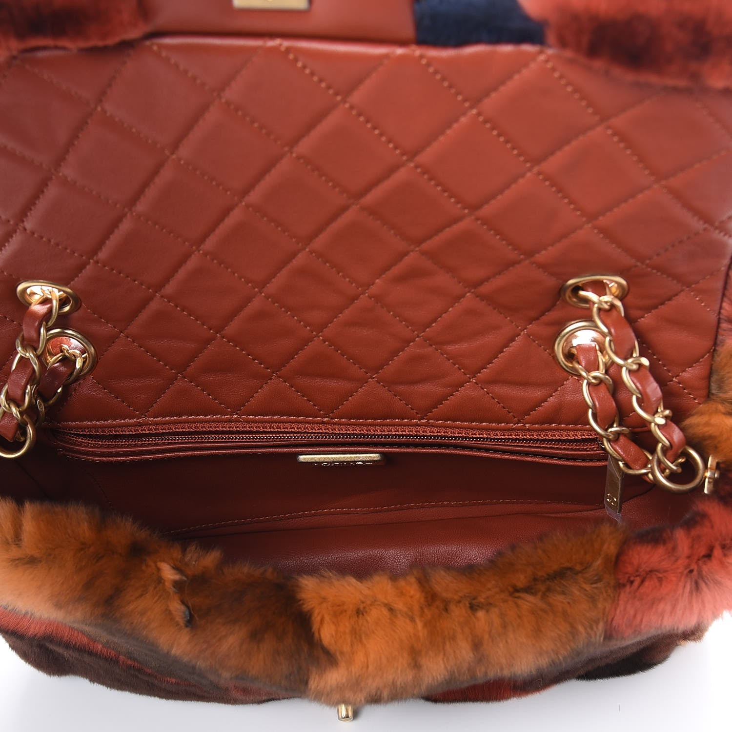 Chanel Orylag Lambskin Medium Flap Blue Orange 7 of 9