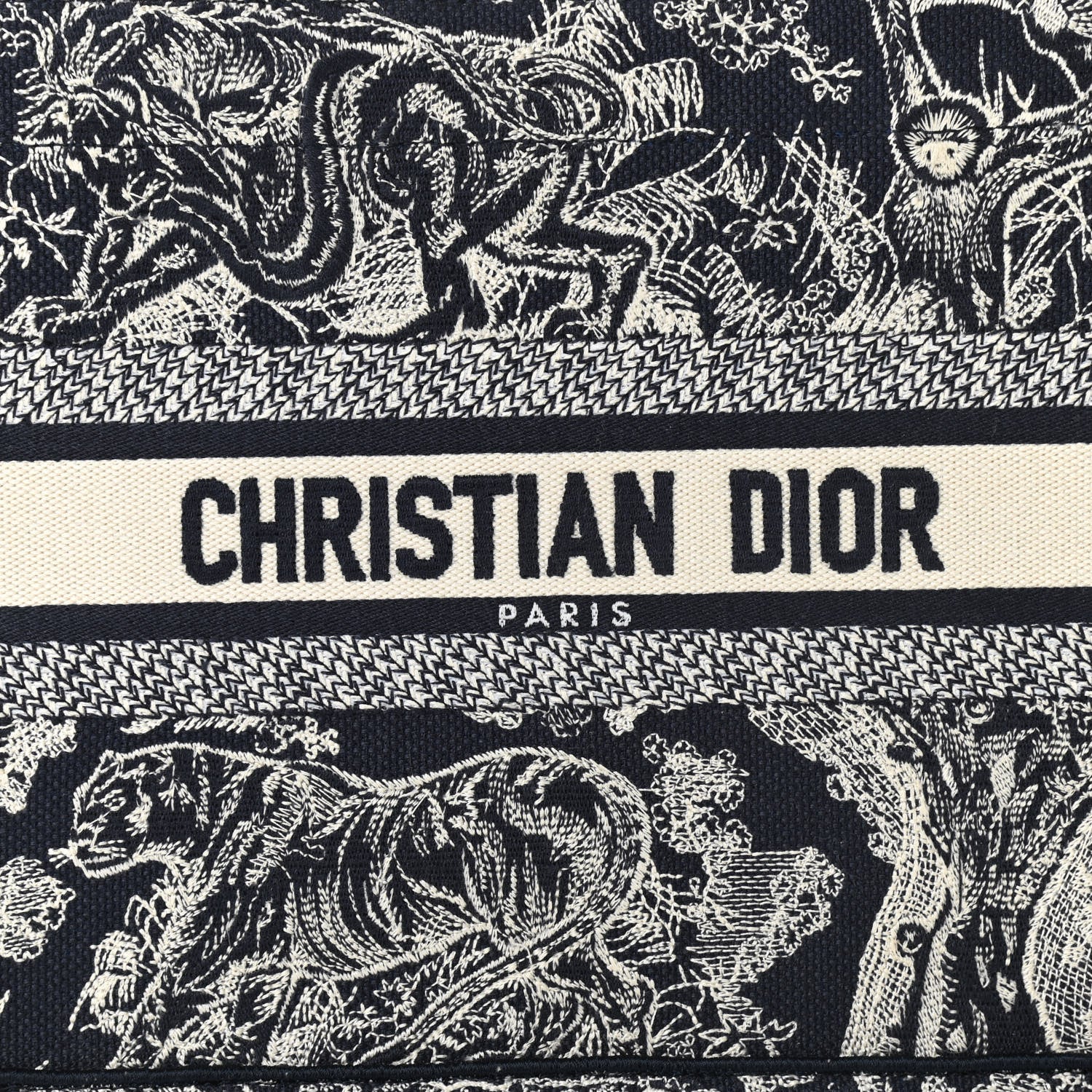 Christian Dior Canvas Embroidered Small Dioriviera Toile De Jouy Book Tote Blue 7 of 11