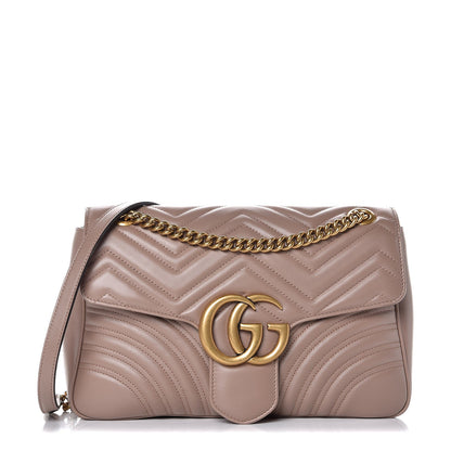 Gucci Calfskin Matelasse Medium GG Marmont Shoulder Bag Porcelain Rose 1 of 9