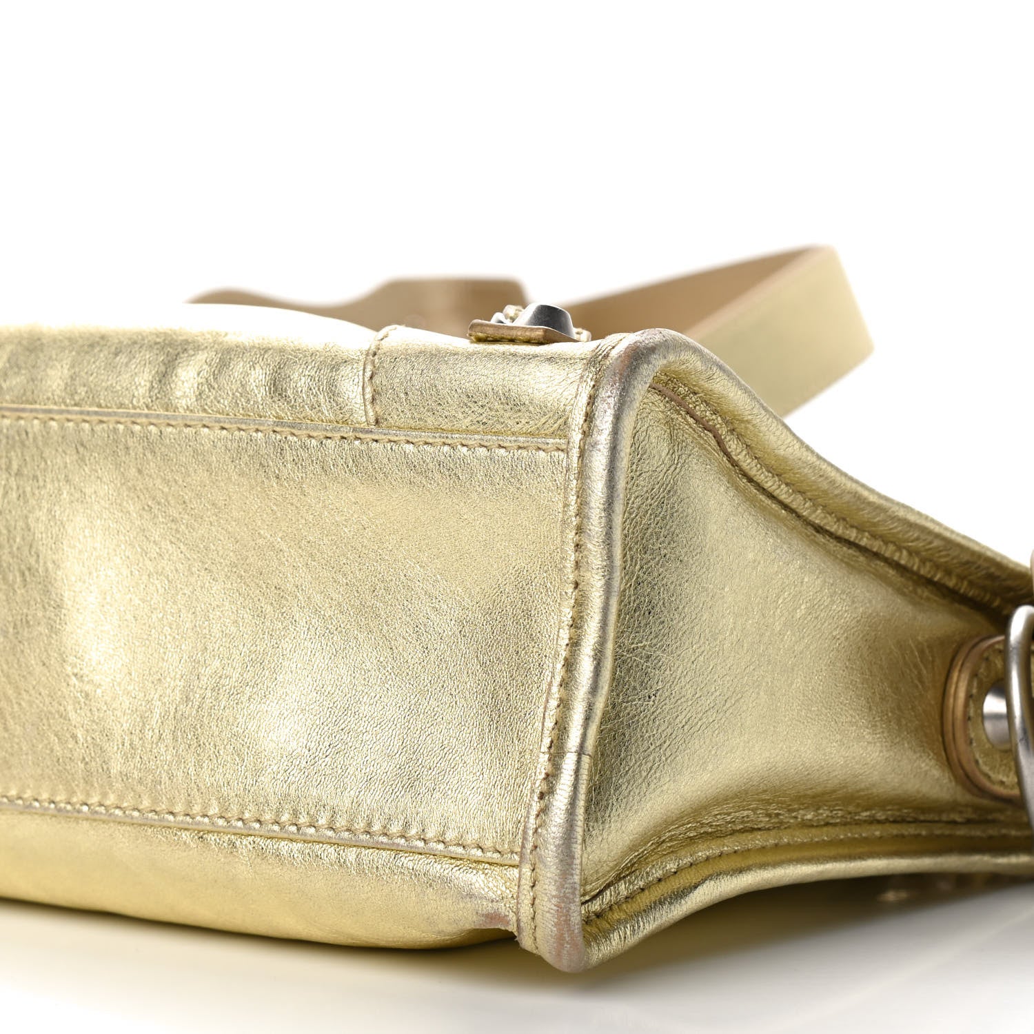 Balenciaga Laminated Agneau Classic Hardware Mini City Gold 10 of 12