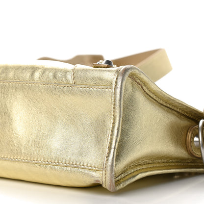 Balenciaga Laminated Agneau Classic Hardware Mini City Gold 10 of 12