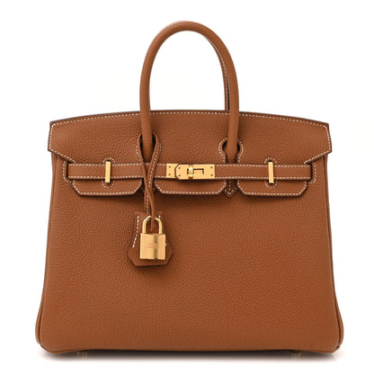 Hermes Togo Birkin 25 Gold 1 of 11