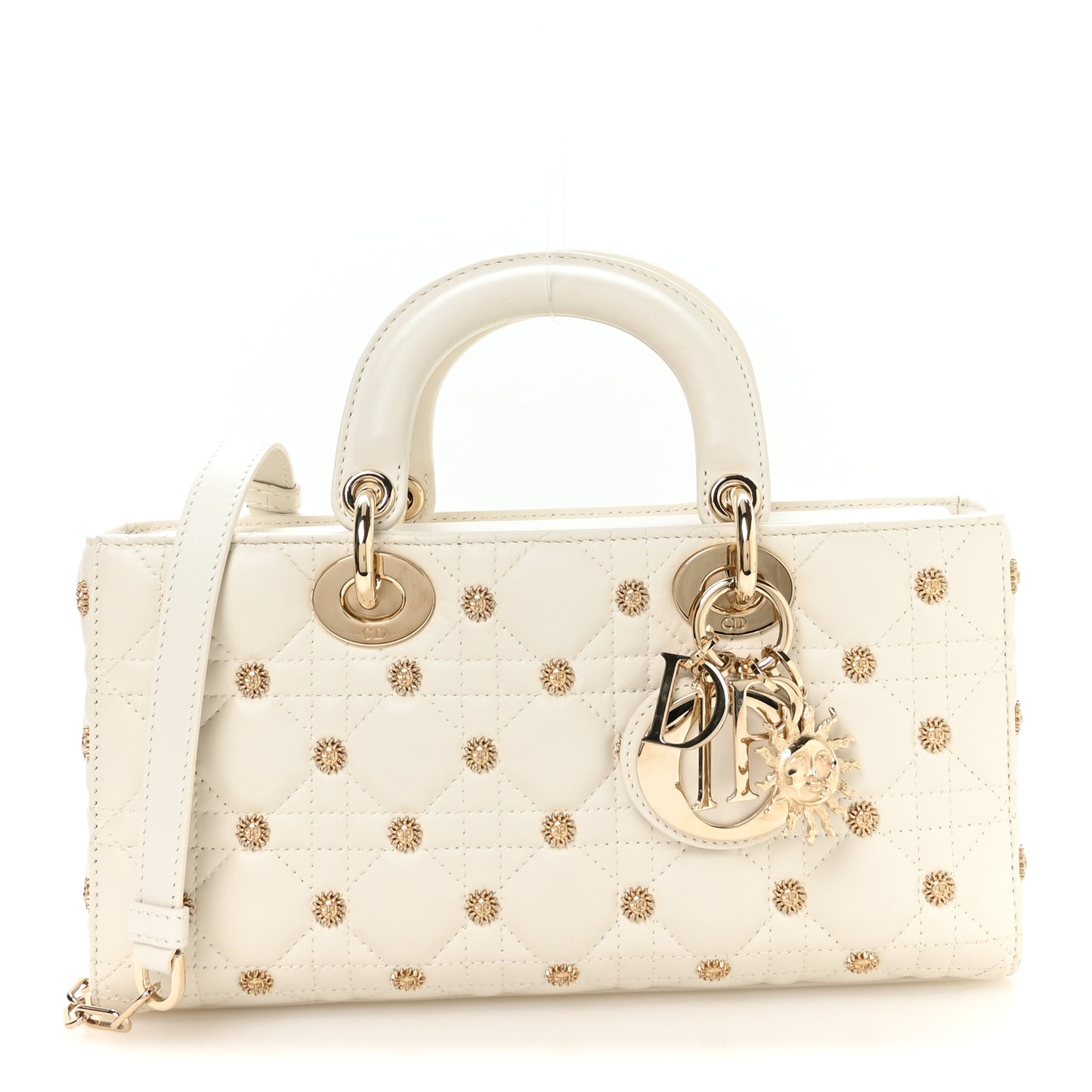 Lambskin Butterfly Cannage Lady D-Joy White