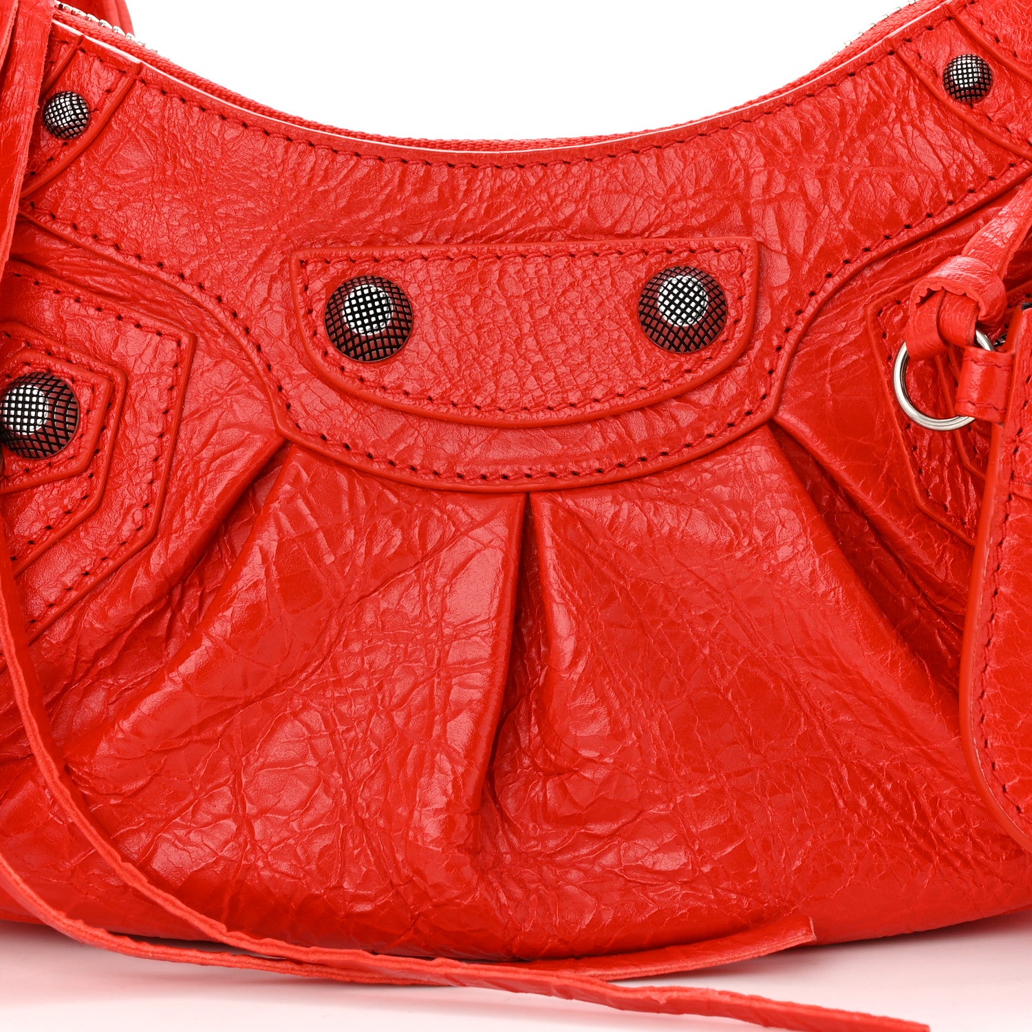 Balenciaga Agneau Arena Le Cagole Shoulder Bag XS Tomato Red 8 of 10