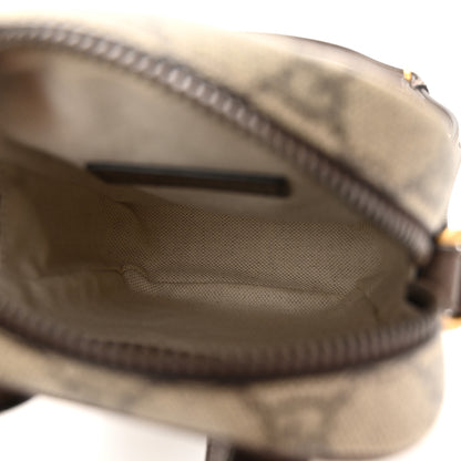 Gucci GG Supreme Monogram Web Mini Ophidia Double Zip Messenger Bag Beige New Acero 5 of 11
