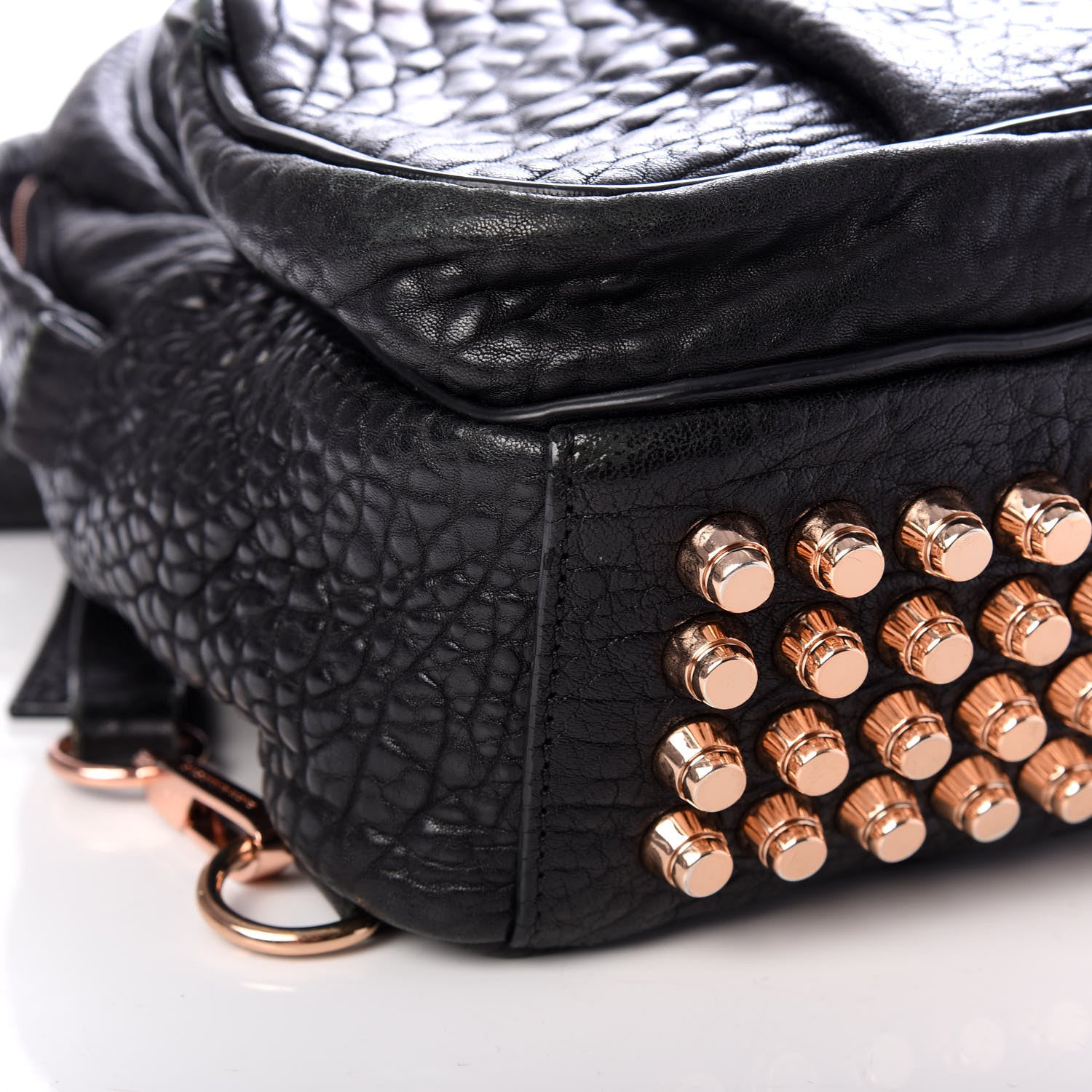 Alexander Wang Pebbled Lambskin Dumbo Backpack Black Rose Gold Hardware 6 of 9