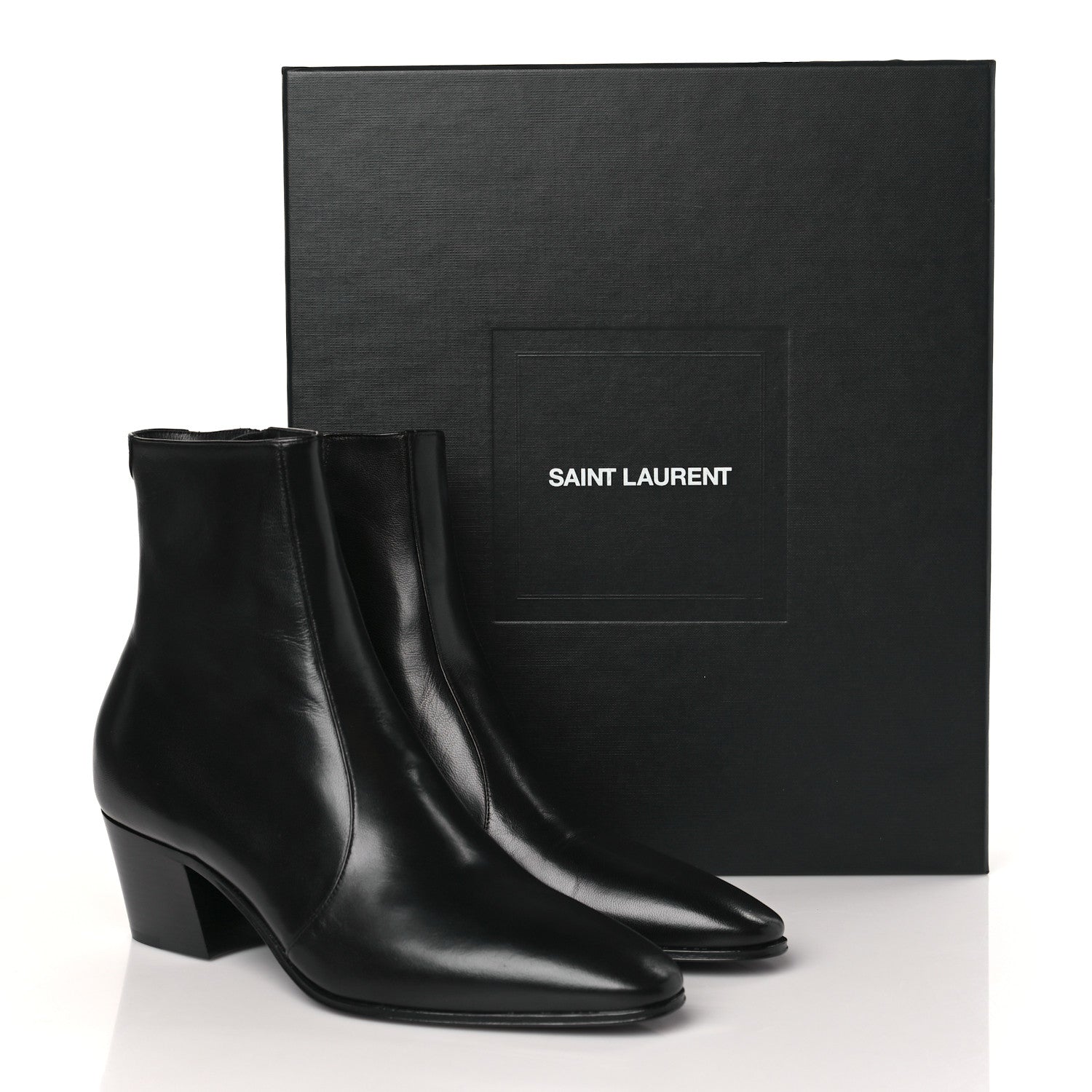 Saint Laurent Incrociato Muriel Vassili 60 Ankle Zip Boots 39 Black 8 of 8