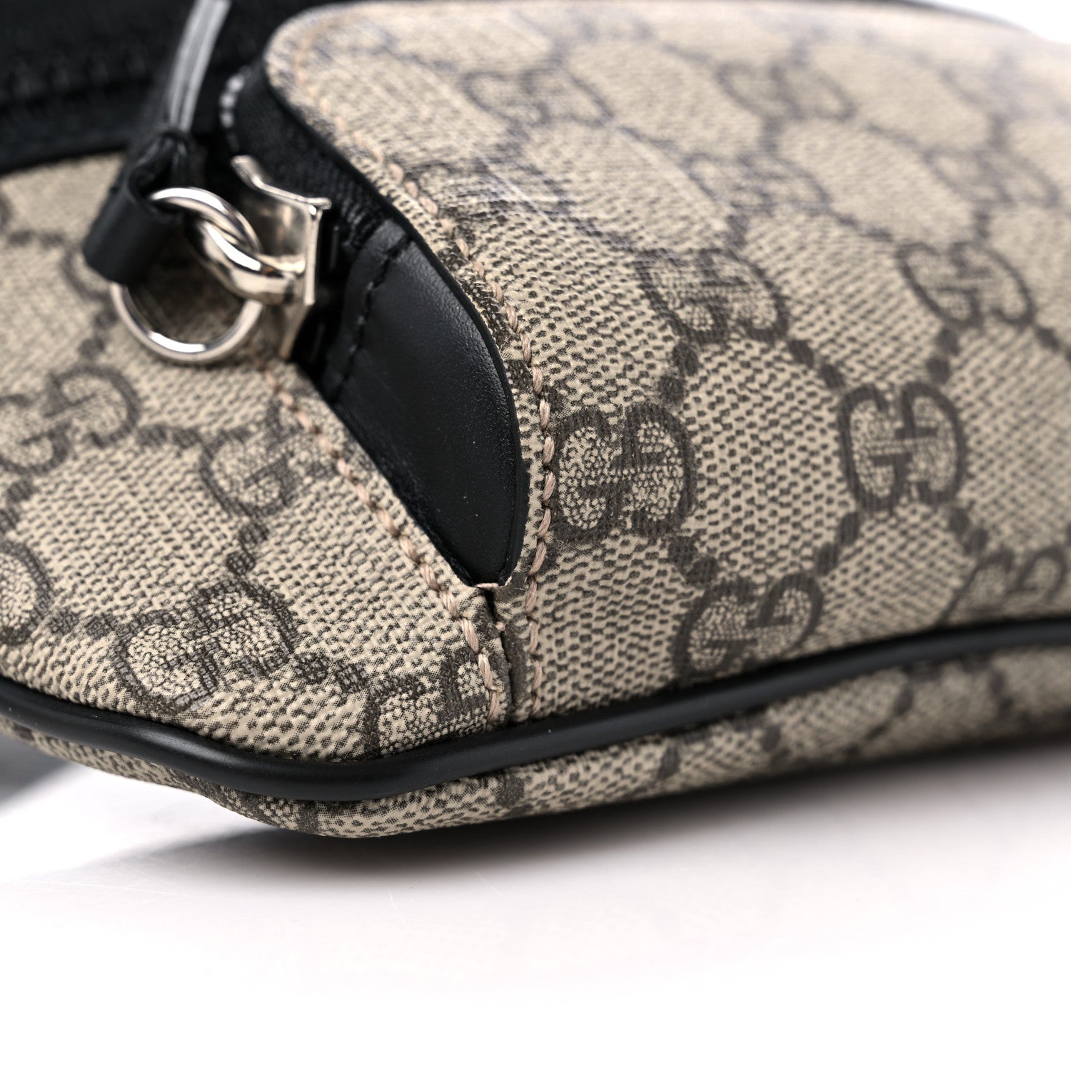 Gucci GG Supreme Monogram Belt Bag Black 7 of 9