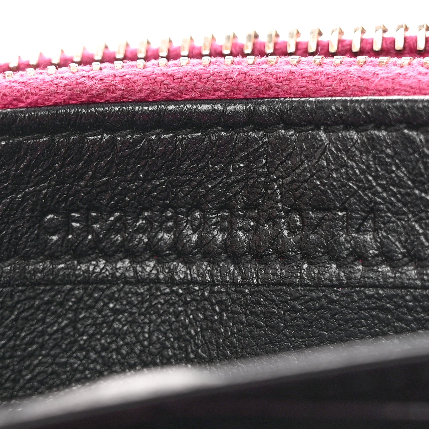 Saint Laurent Metallic Crackled Calfskin Matelasse Chevron Monogram Flap Wallet Fuchsia 7 of 13
