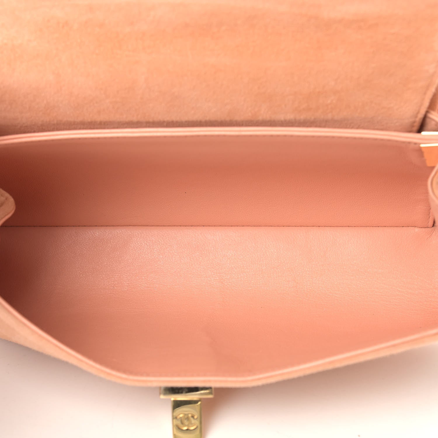 Chanel Suede Calfskin Shoulder Bag Light Orange 5 of 14