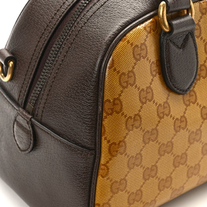 Gucci X ADIDAS Crystal Vintage Monogram Textured Dollar Calfskin Web Trefoil Logo Mini Bowling Bag Mid Natural Nut Off White New Acero 11 of 12