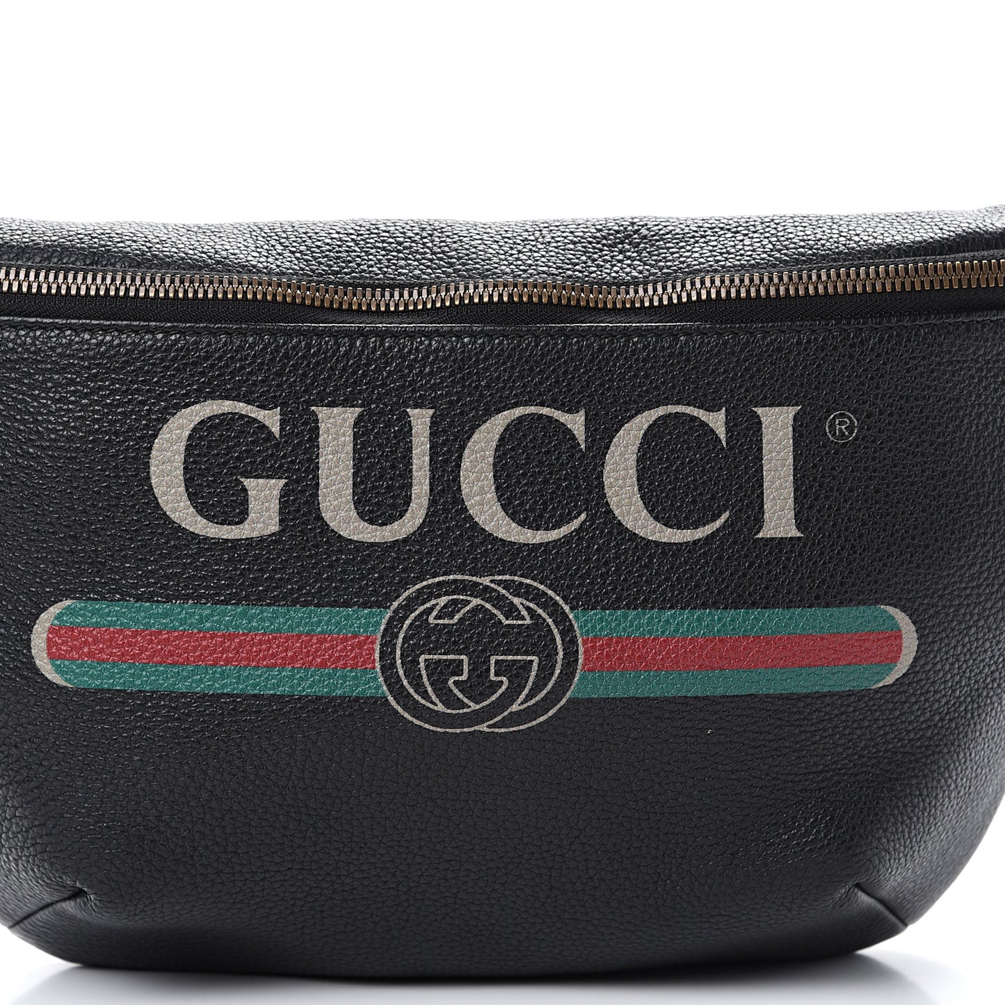 Grained Calfskin Logo Belt Bag Black