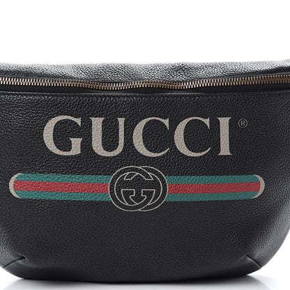 Gucci Grained Calfskin Logo Belt Bag Black 7 of 10