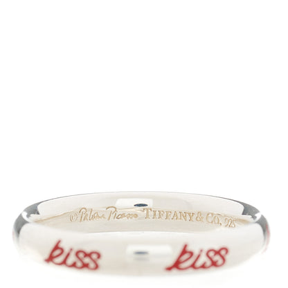 Tiffany Sterling Silver Enamel Paloma Picasso Kiss Band Ring Red 49 5 4 of 6