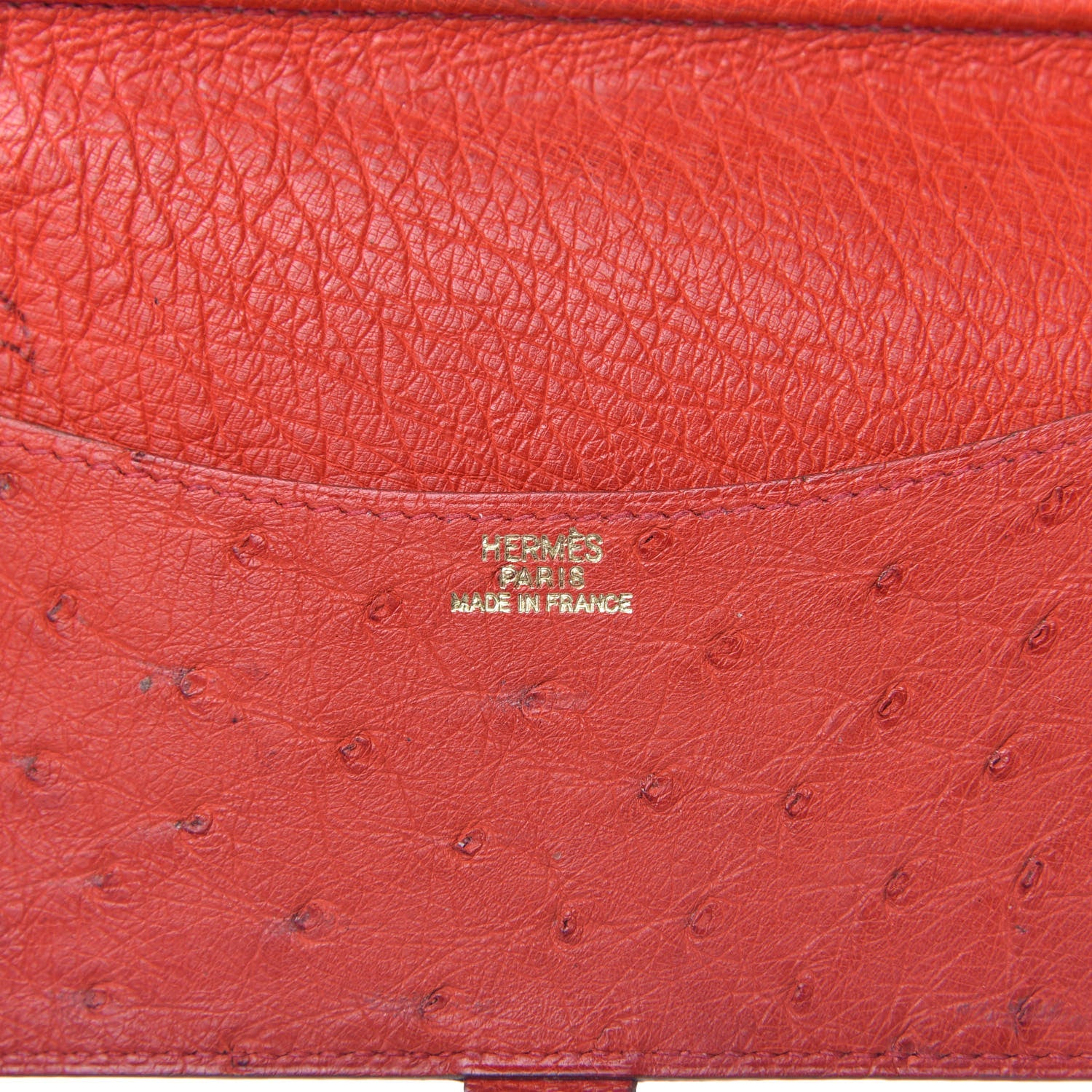 Hermes Ostrich Vision Agenda Cover PM Rouge Vif 6 of 8