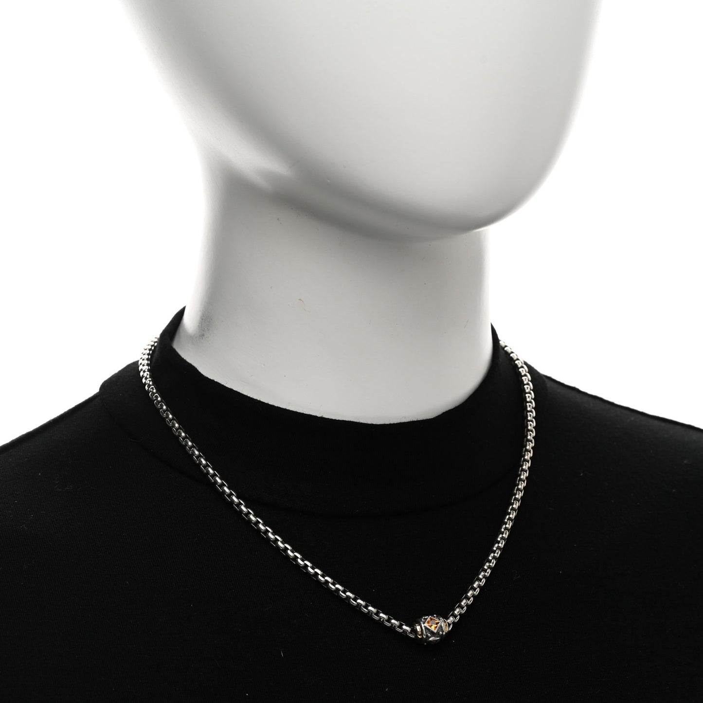 Sterling Silver 18K Yellow Gold Citrine Garnet Renaissance Necklace