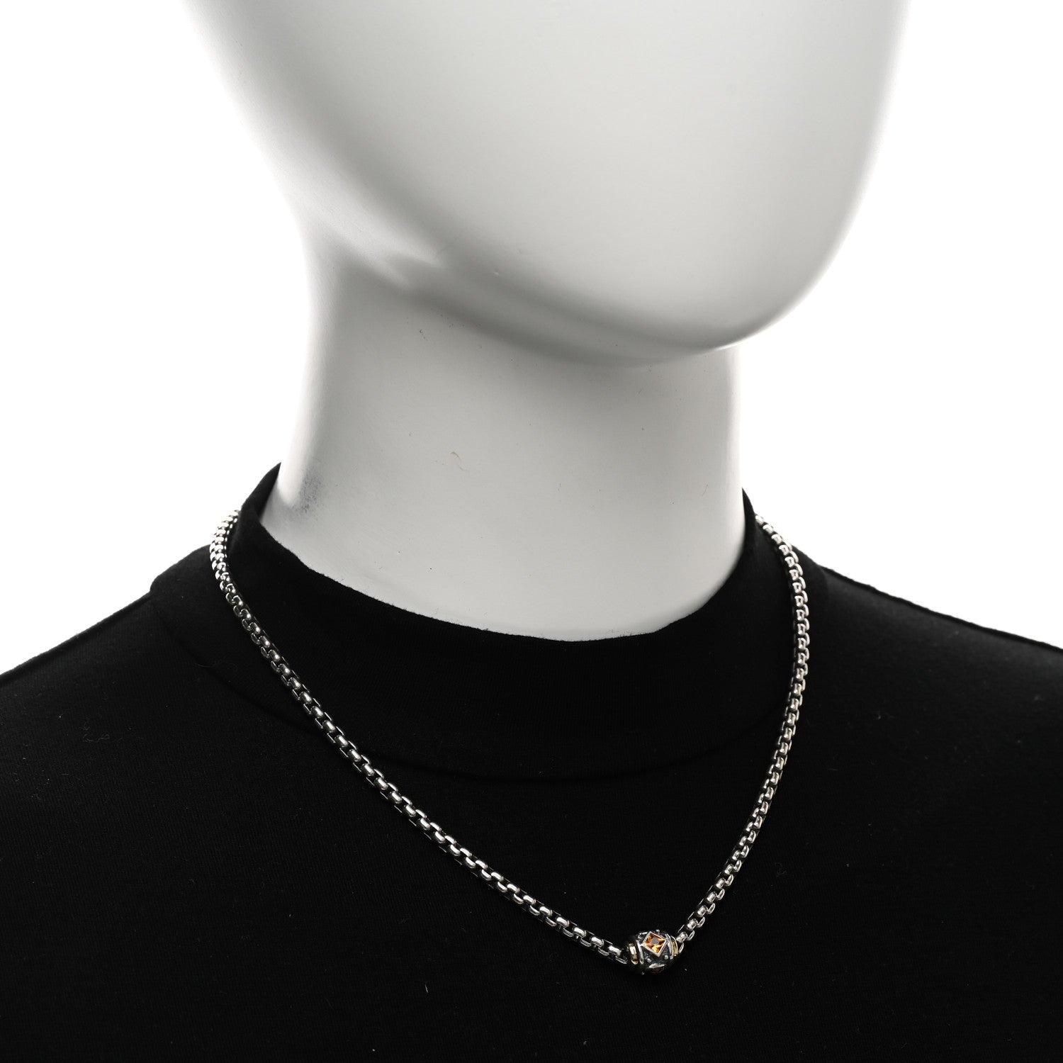David Yurman Sterling Silver 18K Yellow Gold Citrine Garnet Renaissance Necklace 2 of 4