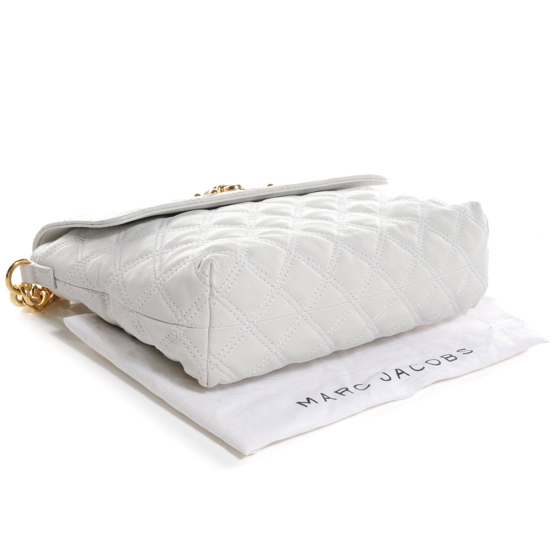 Marc Jacobs Leather Quilted The Large Single White 4 of 11